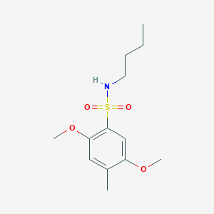 molecular formula C13H21NO4S B273116 N-butyl-2,5-dimethoxy-4-methylbenzenesulfonamide 