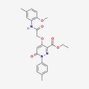 Ethyl 4-(2-((2-methoxy-5-methylphenyl)amino)-2-oxoethoxy)-6-oxo-1-(p-tolyl)-1,6-dihydropyridazine-3-carboxylate