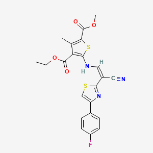 (Z)-4-ethyl 2-methyl 5-((2-cyano-2-(4-(4-fluorophenyl)thiazol-2-yl)vinyl)amino)-3-methylthiophene-2,4-dicarboxylate