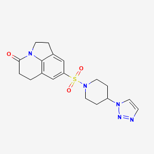 8-((4-(1H-1,2,3-triazol-1-yl)piperidin-1-yl)sulfonyl)-5,6-dihydro-1H-pyrrolo[3,2,1-ij]quinolin-4(2H)-one