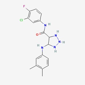 molecular formula C17H15ClFN5O B2731179 N-(3-chloro-4-fluorophenyl)-5-(3,4-dimethylanilino)triazolidine-4-carboxamide CAS No. 1207034-01-2