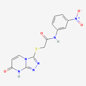molecular formula C13H10N6O4S B2731184 N-(3-nitrophenyl)-2-((7-oxo-7,8-dihydro-[1,2,4]triazolo[4,3-a]pyrimidin-3-yl)thio)acetamide CAS No. 877638-24-9