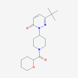 molecular formula C19H29N3O3 B2731186 6-Tert-butyl-2-[1-(oxane-2-carbonyl)piperidin-4-yl]pyridazin-3-one CAS No. 2319846-61-0