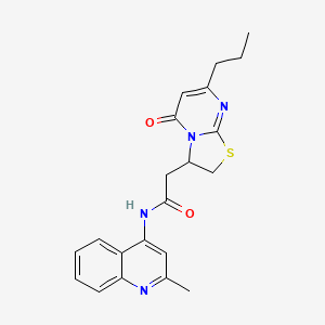N-(2-methylquinolin-4-yl)-2-(5-oxo-7-propyl-3,5-dihydro-2H-thiazolo[3,2-a]pyrimidin-3-yl)acetamide