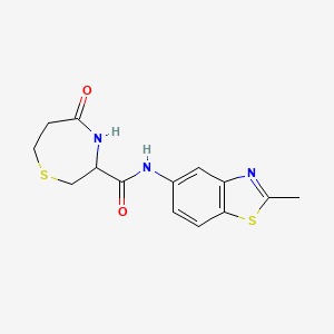 molecular formula C14H15N3O2S2 B2731189 N-(2-甲基苯并[4]噻唑-5-基)-5-氧代-1,4-噻杂环庚烷-3-甲酰胺 CAS No. 1396582-39-0