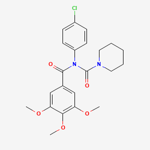 molecular formula C22H25ClN2O5 B2731190 N-(4-氯苯基)-N-(3,4,5-三甲氧基苯甲酰)哌啶-1-甲酰胺 CAS No. 899755-45-4