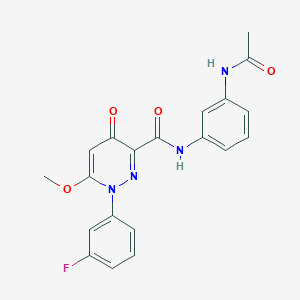 molecular formula C20H17FN4O4 B2731198 N-(3-acetamidophenyl)-1-(3-fluorophenyl)-6-methoxy-4-oxo-1,4-dihydropyridazine-3-carboxamide CAS No. 1251677-33-4