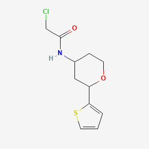 2-Chloro-N-(2-thiophen-2-yloxan-4-yl)acetamide