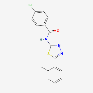 4-chloro-N-[5-(2-methylphenyl)-1,3,4-thiadiazol-2-yl]benzamide