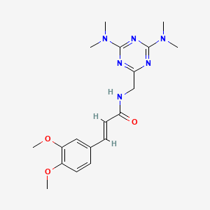 (E)-N-((4,6-bis(dimethylamino)-1,3,5-triazin-2-yl)methyl)-3-(3,4-dimethoxyphenyl)acrylamide