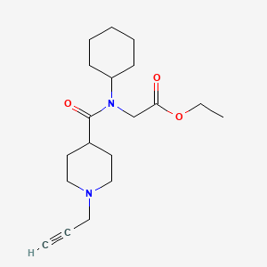 molecular formula C19H30N2O3 B2731212 Ethyl 2-[cyclohexyl-(1-prop-2-ynylpiperidine-4-carbonyl)amino]acetate CAS No. 1385460-94-5