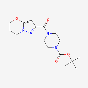 molecular formula C16H24N4O4 B2731215 tert-butyl 4-(6,7-dihydro-5H-pyrazolo[5,1-b][1,3]oxazine-2-carbonyl)piperazine-1-carboxylate CAS No. 1448043-85-3