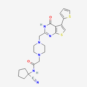 N-(1-cyanocyclopentyl)-2-[4-[(4-oxo-5-thiophen-2-yl-3H-thieno[2,3-d]pyrimidin-2-yl)methyl]piperazin-1-yl]acetamide