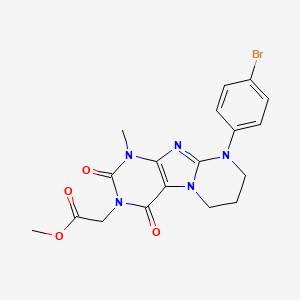 methyl 2-(9-(4-bromophenyl)-1-methyl-2,4-dioxo-1,2,6,7,8,9-hexahydropyrimido[2,1-f]purin-3(4H)-yl)acetate