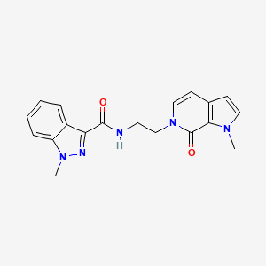 molecular formula C19H19N5O2 B2731234 1-methyl-N-(2-(1-methyl-7-oxo-1H-pyrrolo[2,3-c]pyridin-6(7H)-yl)ethyl)-1H-indazole-3-carboxamide CAS No. 2034610-04-1