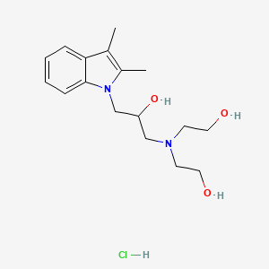 molecular formula C17H27ClN2O3 B2731235 1-[bis(2-hydroxyethyl)amino]-3-(2,3-dimethyl-1H-indol-1-yl)propan-2-ol CAS No. 1052538-16-5