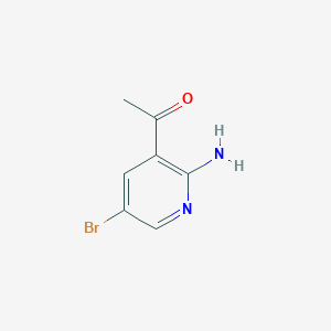 molecular formula C7H7BrN2O B2731238 1-(2-氨基-5-溴吡啶-3-基)乙酮 CAS No. 1196154-61-6