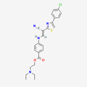 (E)-2-(diethylamino)ethyl 4-((2-(4-(4-chlorophenyl)thiazol-2-yl)-2-cyanovinyl)amino)benzoate