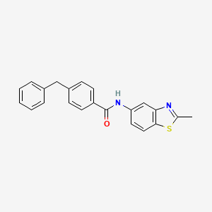 molecular formula C22H18N2OS B2731252 4-benzyl-N-(2-methyl-1,3-benzothiazol-5-yl)benzamide CAS No. 476284-34-1