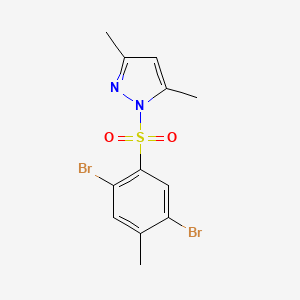 molecular formula C12H12Br2N2O2S B2731254 1-(2,5-dibromo-4-methylbenzenesulfonyl)-3,5-dimethyl-1H-pyrazole CAS No. 2249316-32-1