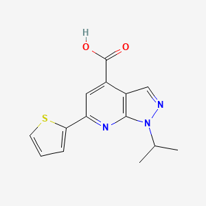 1-(propan-2-yl)-6-(thiophen-2-yl)-1H-pyrazolo[3,4-b]pyridine-4-carboxylic acid