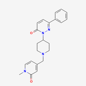 molecular formula C22H24N4O2 B2731256 2-[1-[(1-Methyl-2-oxopyridin-4-yl)methyl]piperidin-4-yl]-6-phenylpyridazin-3-one CAS No. 2379977-87-2