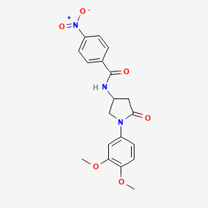 molecular formula C19H19N3O6 B2731258 N-[1-(3,4-dimethoxyphenyl)-5-oxopyrrolidin-3-yl]-4-nitrobenzamide CAS No. 898430-91-6