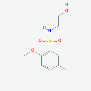 molecular formula C11H17NO4S B273126 N-(2-hydroxyethyl)-2-methoxy-4,5-dimethylbenzenesulfonamide 