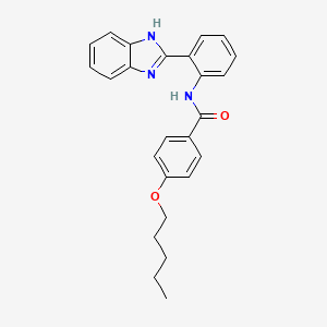 molecular formula C25H25N3O2 B2731262 N-(2-(1H-benzo[d]imidazol-2-yl)phenyl)-4-(pentyloxy)benzamide CAS No. 477555-04-7