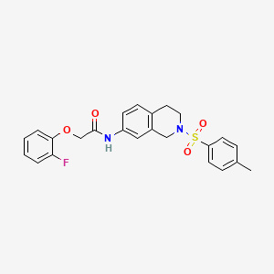 molecular formula C24H23FN2O4S B2731263 2-(2-氟苯氧基)-N-(2-对甲苯磺酰-1,2,3,4-四氢异喹啉-7-基)乙酰胺 CAS No. 954709-06-9