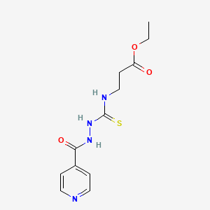 molecular formula C12H16N4O3S B2731267 Ethyl 3-((((4-pyridylcarbonylamino)amino)thioxomethyl)amino)propanoate CAS No. 91374-11-7