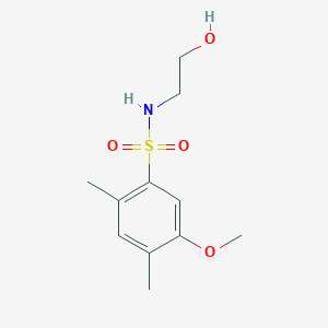molecular formula C11H17NO4S B273127 N-(2-hydroxyethyl)-5-methoxy-2,4-dimethylbenzenesulfonamide 