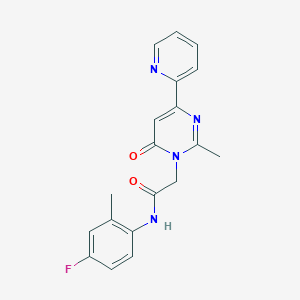 molecular formula C19H17FN4O2 B2731272 N-(4-fluoro-2-methylphenyl)-2-(2-methyl-6-oxo-4-(pyridin-2-yl)pyrimidin-1(6H)-yl)acetamide CAS No. 1251594-51-0