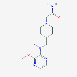 molecular formula C14H23N5O2 B2731274 2-[4-[[(3-Methoxypyrazin-2-yl)-methylamino]methyl]piperidin-1-yl]acetamide CAS No. 2380145-49-1