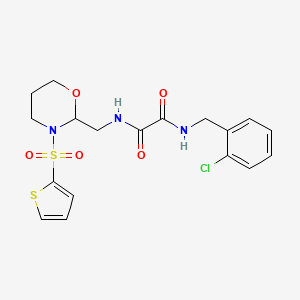 N1-(2-chlorobenzyl)-N2-((3-(thiophen-2-ylsulfonyl)-1,3-oxazinan-2-yl)methyl)oxalamide