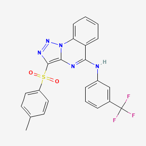 3-(4-methylphenyl)sulfonyl-N-[3-(trifluoromethyl)phenyl]triazolo[1,5-a]quinazolin-5-amine