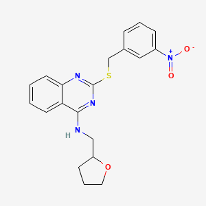 2-[(3-nitrophenyl)methylsulfanyl]-N-(oxolan-2-ylmethyl)quinazolin-4-amine