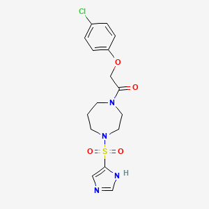 molecular formula C16H19ClN4O4S B2731302 1-(4-((1H-imidazol-4-yl)sulfonyl)-1,4-diazepan-1-yl)-2-(4-chlorophenoxy)ethanone CAS No. 1903398-89-9