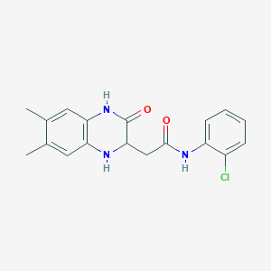 molecular formula C18H18ClN3O2 B2731308 N-(2-chlorophenyl)-2-(6,7-dimethyl-3-oxo-1,2,3,4-tetrahydroquinoxalin-2-yl)acetamide CAS No. 319928-18-2