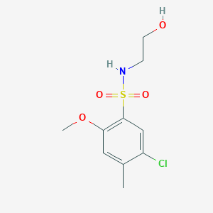 molecular formula C10H14ClNO4S B273131 5-chloro-N-(2-hydroxyethyl)-2-methoxy-4-methylbenzenesulfonamide 