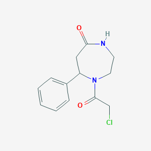 molecular formula C13H15ClN2O2 B2731310 1-(2-Chloroacetyl)-7-phenyl-1,4-diazepan-5-one CAS No. 2411308-91-1