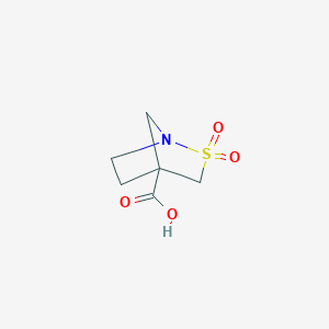 molecular formula C6H9NO4S B2731315 2,2-二氧代-2lambda6-硫-1-氮杂双环[2.2.1]庚烷-4-羧酸 CAS No. 2377031-45-1