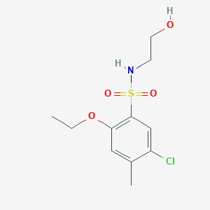 molecular formula C11H16ClNO4S B273132 5-chloro-2-ethoxy-N-(2-hydroxyethyl)-4-methylbenzenesulfonamide 