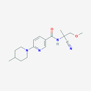 molecular formula C17H24N4O2 B2731324 N-(2-Cyano-1-methoxypropan-2-yl)-6-(4-methylpiperidin-1-yl)pyridine-3-carboxamide CAS No. 2224439-12-5