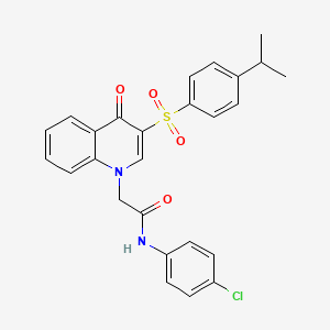 molecular formula C26H23ClN2O4S B2731325 N-(4-氯苯基)-2-(3-((4-异丙基苯基)磺酰基)-4-氧代喹啉-1(4H)-基)乙酰胺 CAS No. 895651-16-8