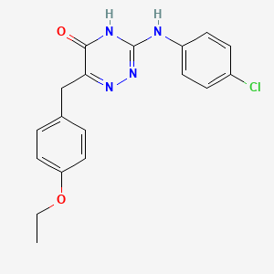 molecular formula C18H17ClN4O2 B2731337 3-((4-chlorophenyl)amino)-6-(4-ethoxybenzyl)-1,2,4-triazin-5(4H)-one CAS No. 905765-11-9