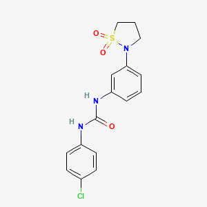 molecular formula C16H16ClN3O3S B2731338 1-(4-Chlorophenyl)-3-(3-(1,1-dioxidoisothiazolidin-2-yl)phenyl)urea CAS No. 1203076-15-6