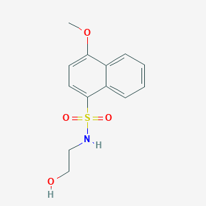 molecular formula C13H15NO4S B273134 N-(2-hydroxyethyl)-4-methoxynaphthalene-1-sulfonamide 