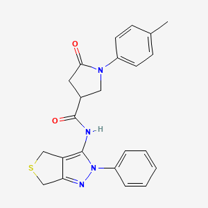 molecular formula C23H22N4O2S B2731341 5-oxo-N-(2-phenyl-4,6-dihydro-2H-thieno[3,4-c]pyrazol-3-yl)-1-(p-tolyl)pyrrolidine-3-carboxamide CAS No. 872596-51-5
