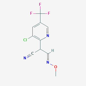 molecular formula C10H7ClF3N3O B2731346 2-[3-氯-5-(三氟甲基)-2-吡啶基]-3-(甲氧基亚胺)丙腈 CAS No. 344263-44-1